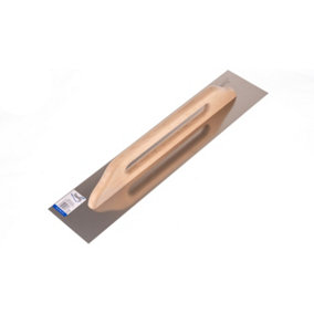Toolty Stainless Steel Trowel with Wooden Handle 580mm for Smoothing Plaster Mortar Adhesive Plastering DIY