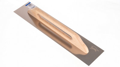 Toolty Stainless Steel Trowel with Wooden Handle 580mm for Smoothing Plaster Mortar Adhesive Plastering DIY - 3