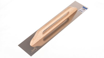 Toolty Stainless Steel Trowel with Wooden Handle 580mm for Smoothing Plaster Mortar Adhesive Plastering DIY - 7