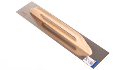 Toolty Stainless Steel Trowel with Wooden Handle 580mm for Smoothing Plaster Mortar Adhesive Plastering DIY - 5