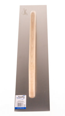 Toolty Stainless Steel Trowel with Wooden Handle 580mm for Smoothing Plaster Mortar Adhesive Plastering DIY - 8