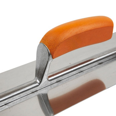 Toolty Stainless Steel Trowel with Wooden Handle on Aluminium Foot 320mm for Smoothing Plaster Mortar Adhesive DIY - 7