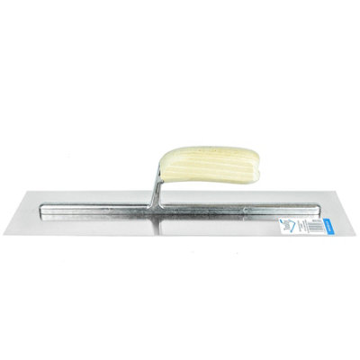 Toolty Stainless Steel Trowel with Wooden Handle on Aluminium Foot 400mm for Smoothing Plaster Mortar Adhesive DIY