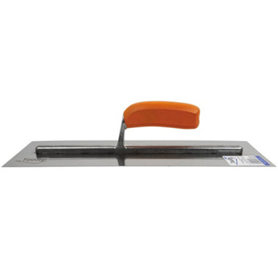 Toolty Stainless Steel Trowel with Wooden Handle on Aluminium Foot 400mm for Smoothing Plaster Mortar Adhesive DIY - 6
