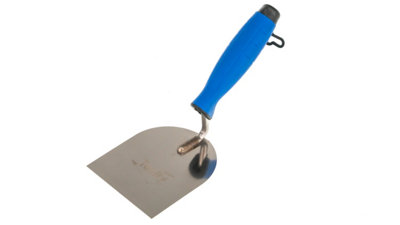 Toolty Stucco Wall Putty Finishing Trowel with Rubber Handle 100mm Stainless Steel for Brickwork and Plastering Rendering DIY