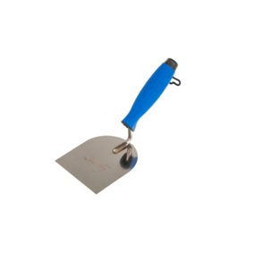 Toolty Stucco Wall Putty Finishing Trowel with Rubber Handle 100mm Stainless Steel for Brickwork and Plastering Rendering DIY
