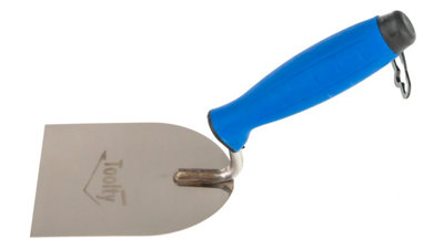 Toolty Stucco Wall Putty Finishing Trowel with Rubber Handle 100mm Stainless Steel for Brickwork and Plastering Rendering DIY