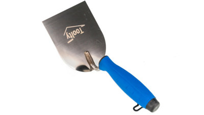 Toolty Stucco Wall Putty Finishing Trowel with Rubber Handle 100mm Stainless Steel for Brickwork and Plastering Rendering DIY - 3