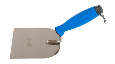 Toolty Stucco Wall Putty Finishing Trowel with Rubber Handle 120mm Stainless Steel for Brickwork and Plastering Rendering DIY