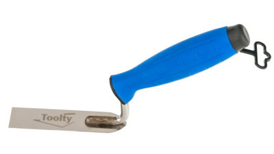 Toolty Stucco Wall Putty Finishing Trowel with Rubber Handle 30x110mm Stainless Steel for Brickwork and Plastering Rendering DIY