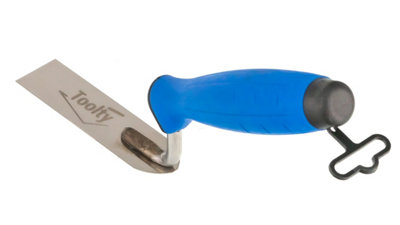 Toolty Stucco Wall Putty Finishing Trowel with Rubber Handle 30x110mm Stainless Steel for Brickwork and Plastering Rendering DIY - 3