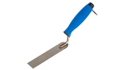 Toolty Stucco Wall Putty Finishing Trowel with Rubber Handle 30x160mm Stainless Steel for Brickwork and Plastering Rendering DIY