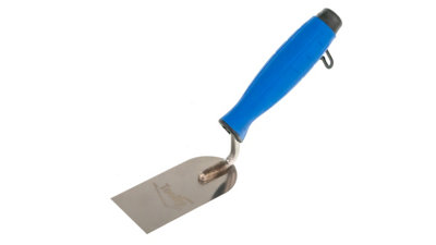 Toolty Stucco Wall Putty Finishing Trowel with Rubber Handle 50mm Stainless Steel for Brickwork and Plastering Rendering DIY