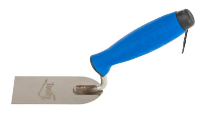 Toolty Stucco Wall Putty Finishing Trowel with Rubber Handle 50mm Stainless Steel for Brickwork and Plastering Rendering DIY
