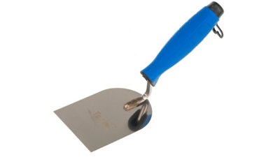 Toolty Stucco Wall Putty Finishing Trowel with Rubber Handle 80mm Stainless Steel for Brickwork and Plastering Rendering DIY