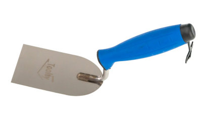 Toolty Stucco Wall Putty Finishing Trowel with Rubber Handle 80mm Stainless Steel for Brickwork and Plastering Rendering DIY