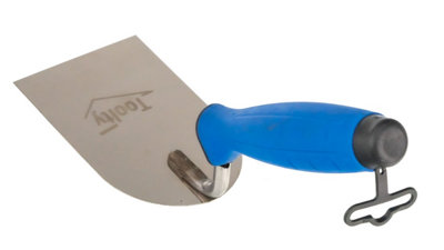 Toolty Stucco Wall Putty Finishing Trowel with Rubber Handle 80mm Stainless Steel for Brickwork and Plastering Rendering DIY - 3