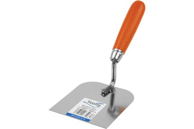 Toolty Stucco Wall Putty Finishing Trowel with Wooden Handle 100mm Stainless Steel for Brickwork and Plastering Rendering DIY