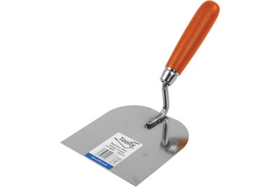 Toolty Stucco Wall Putty Finishing Trowel with Wooden Handle 120mm Stainless Steel for Brickwork and Plastering Rendering DIY