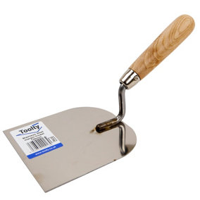Toolty Stucco Wall Putty Finishing Trowel with Wooden Handle 120mm Stainless Steel for Brickwork and Plastering Rendering DIY