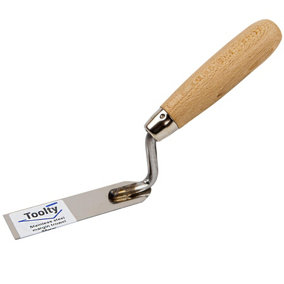 Toolty Stucco Wall Putty Finishing Trowel with Wooden Handle 30mm Stainless Steel for Brickwork and Plastering Rendering DIY