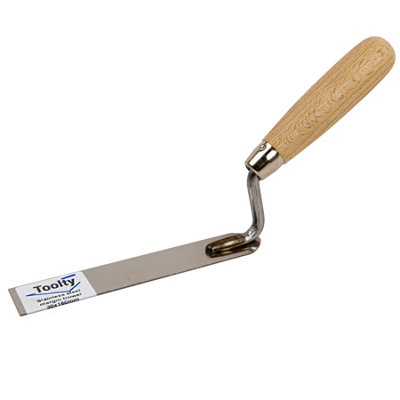 Toolty Stucco Wall Putty Finishing Trowel with Wooden Handle 30x160mm Stainless Steel for Brickwork and Plastering Rendering DIY
