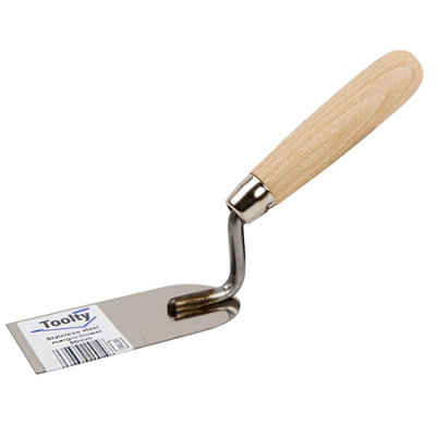 Toolty Stucco Wall Putty Finishing Trowel with Wooden Handle 50mm Stainless Steel for Brickwork and Plastering Rendering DIY