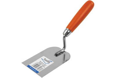 Toolty Stucco Wall Putty Finishing Trowel with Wooden Handle 80mm Stainless Steel for Brickwork and Plastering Rendering DIY