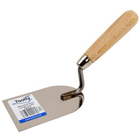 Toolty Stucco Wall Putty Finishing Trowel with Wooden Handle 80mm Stainless Steel for Brickwork and Plastering Rendering DIY