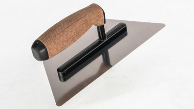 Toolty Trapezoidal Trowel with Cork Handle on Aluminium Foot 240mm Stainless Steel for Finishing Plastering Smoothing DIY - 7