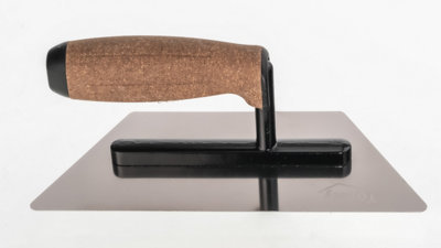 Toolty Trapezoidal Trowel with Cork Handle on Aluminium Foot 240mm Stainless Steel for Finishing Plastering Smoothing DIY - 4