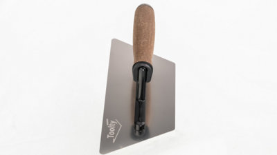 Toolty Trapezoidal Trowel with Cork Handle on Aluminium Foot 240mm Stainless Steel for Finishing Plastering Smoothing DIY - 8