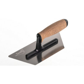 Toolty Trapezoidal Trowel with Cork Handle on Polyamide Foot 240mm Stainless Steel for Finishing Plastering Smoothing DIY