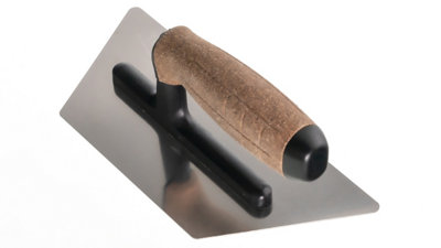 Toolty Trapezoidal Trowel with Cork Handle on Polyamide Foot 240mm Stainless Steel for Finishing Plastering Smoothing DIY - 3