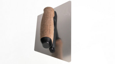 Toolty Trapezoidal Trowel with Cork Handle on Polyamide Foot 240mm Stainless Steel for Finishing Plastering Smoothing DIY - 4