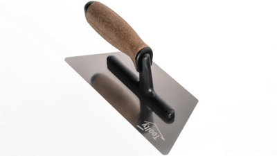 Toolty Trapezoidal Trowel with Cork Handle on Polyamide Foot 240mm Stainless Steel for Finishing Plastering Smoothing DIY - 7