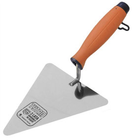 Toolty Triangular Brick Trowel with Rubber Handle 180mm Stainless Steel for Brickwork and Plastering Rendering DIY
