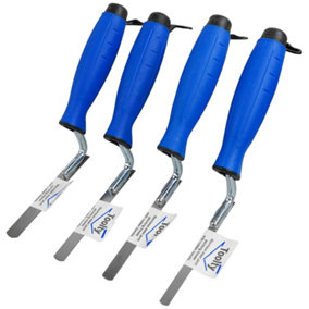Toolty Tuck Pointing Jointing Finger Trowel Set (4PCS) with Rubber Handle 8,10,12,14mm Stainless Steel DIY