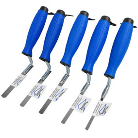 Toolty Tuck Pointing Jointing Finger Trowel Set (5PCS) with Rubber Handle 6,8,10,12,14mm Stainless Steel DIY