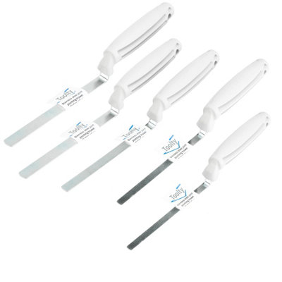 Toolty Tuck Pointing Jointing Finger Trowel Set with Polystyrene Handle Stainless Steel - 5 PCS 6, 8, 10, 12, 14mm Bricklayer DIY