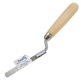 Toolty Tuck Pointing Jointing Finger Trowel with Wooden Handle 14mm Stainless Steel DIY