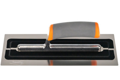 Toolty Ultra Flexible Finishing Stainless Steel Trowel with Soft Grip Handle 11" for Plastering Rendering DIY