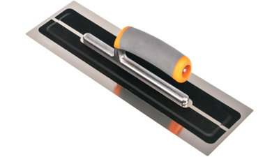 Toolty Ultra Flexible Finishing Stainless Steel Trowel with Soft Grip Handle 14" for Plastering Rendering DIY - 3