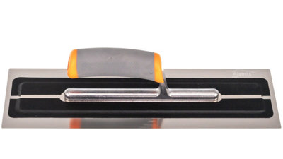 Toolty Ultra Flexible Finishing Stainless Steel Trowel with Soft Grip Handle 14" for Plastering Rendering DIY - 4