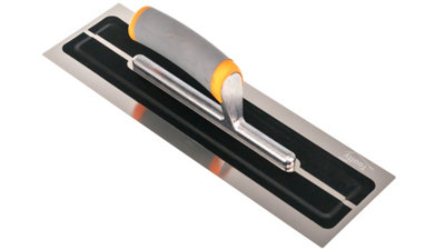 Toolty Ultra Flexible Finishing Stainless Steel Trowel with Soft Grip Handle 14" for Plastering Rendering DIY - 5