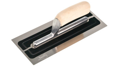 Toolty Ultra Flexible Finishing Stainless Steel Trowel with Wooden ...