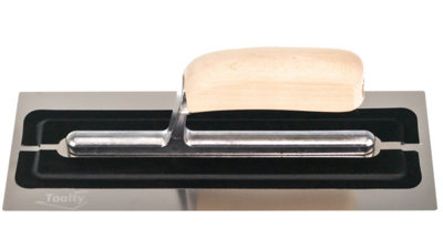 Toolty Ultra Flexible Finishing Stainless Steel Trowel with Wooden Handle 11" for Plastering Rendering DIY