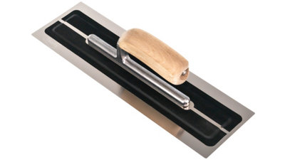 Toolty Ultra Flexible Finishing Stainless Steel Trowel with Wooden Handle 14" for Plastering Rendering DIY - 3