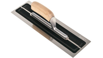 Toolty Ultra Flexible Finishing Stainless Steel Trowel with Wooden Handle 14" for Plastering Rendering DIY - 5