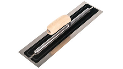 Toolty Ultra Flexible Finishing Stainless Steel Trowel with Wooden Handle 16" for Plastering Rendering DIY - 7